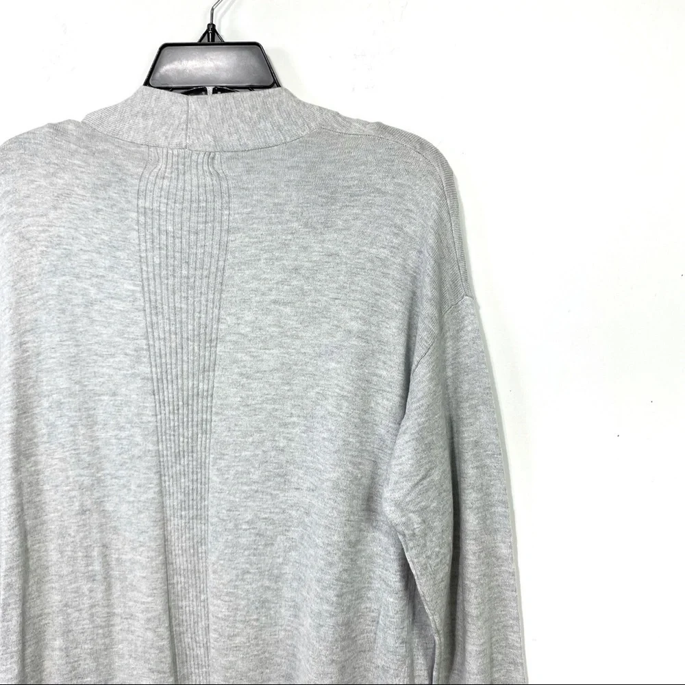 Abound Solid Knit Open Front Long Sleeves Longline Cardigan In Grey Size L NWT